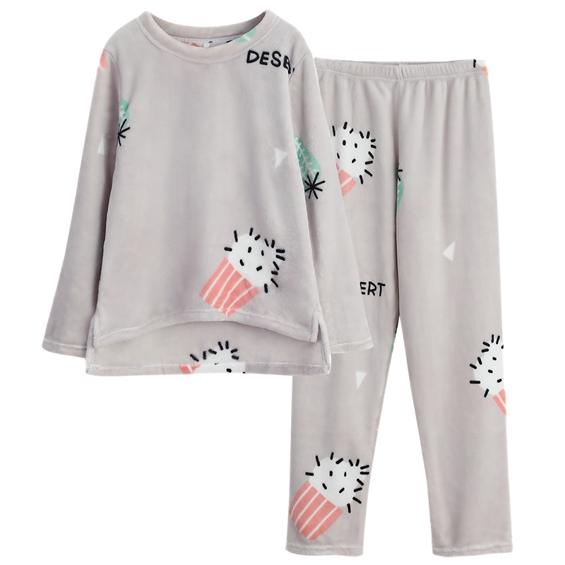 红豆(HODO)红豆居家秋冬女士法兰绒睡衣套装秋冬女式小清新家居服可外穿