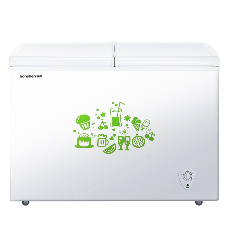 容声(Ronshen)223升 蝶形门侧掀门冰柜 冷藏冷冻双温柜 家用商用卧式节能(珍珠白)BCD-223K/A