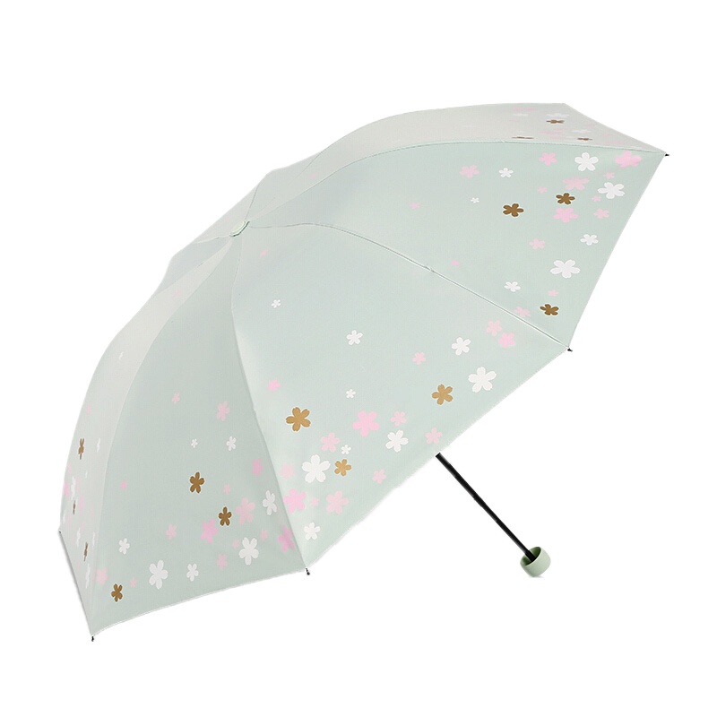 天堂伞 晴雨伞三折伞防晒遮阳伞超轻太阳伞便携折叠晴雨两用57cm*8骨 天鹅紫