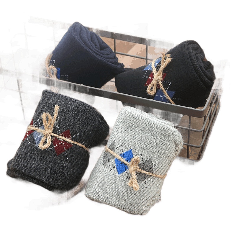 恒源祥纯棉袜子女春季四季款保暖中筒毛圈袜女士运动毛巾棉袜4双装