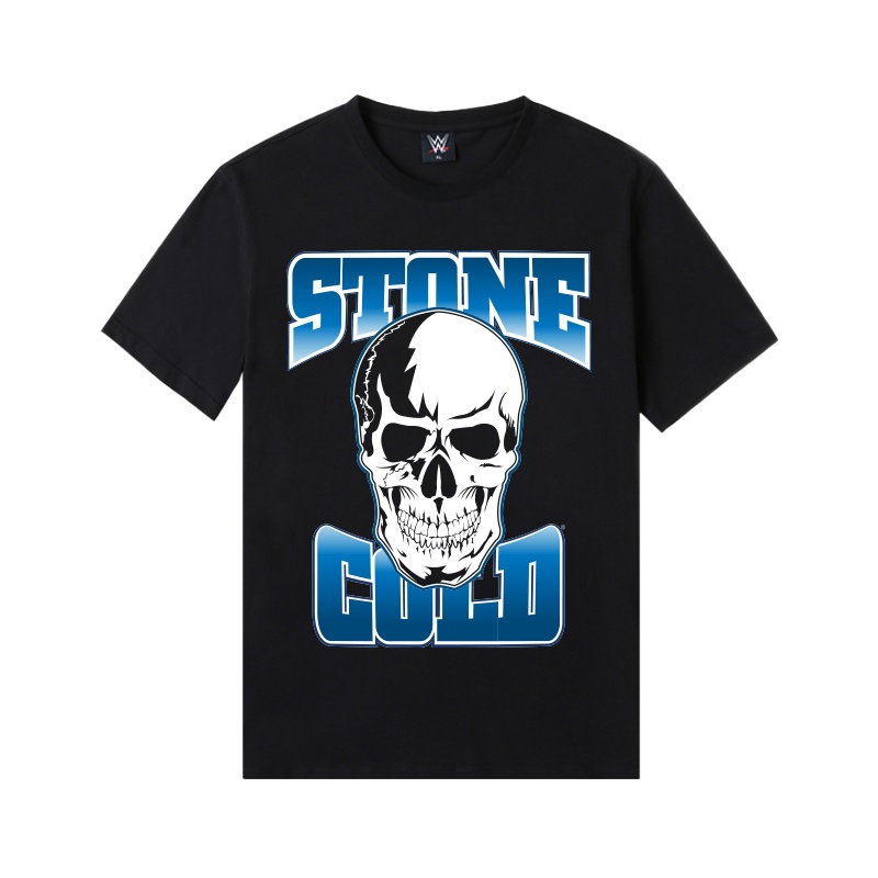 WWE潮牌2020春夏新款冷石史蒂夫奥斯汀印花宽松短袖T恤