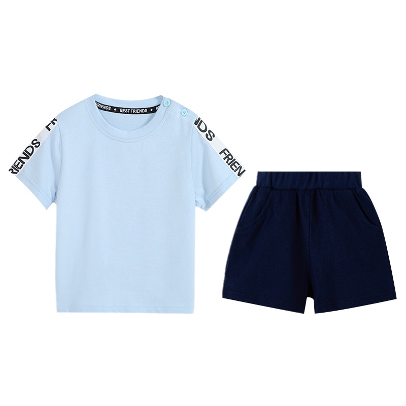 猫人夏季童装纯棉男童短袖短裤套装T恤裤子夏装
