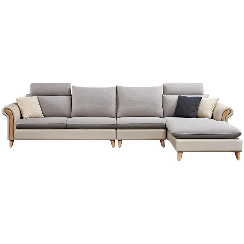 全友家居现代沙发面料可拆洗沙发客厅组合家具L型转角沙发小户型沙发 102381布皮沙发