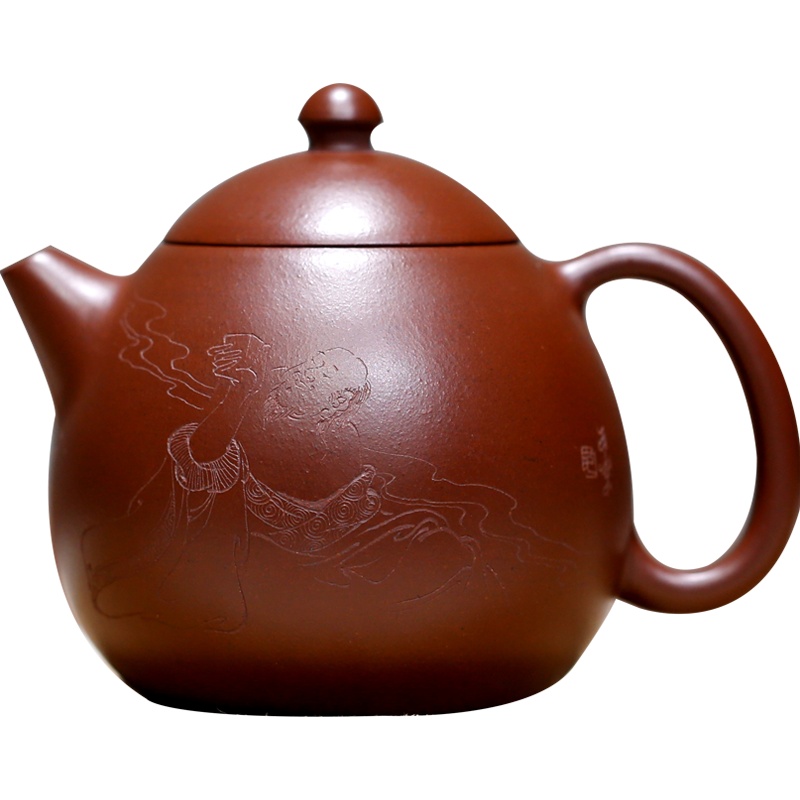 龙蛋宜兴名家正品紫砂壶高工范小君纯全手工原矿紫朱泥经典280cc 稀有紫朱泥制作 易泡养 保真