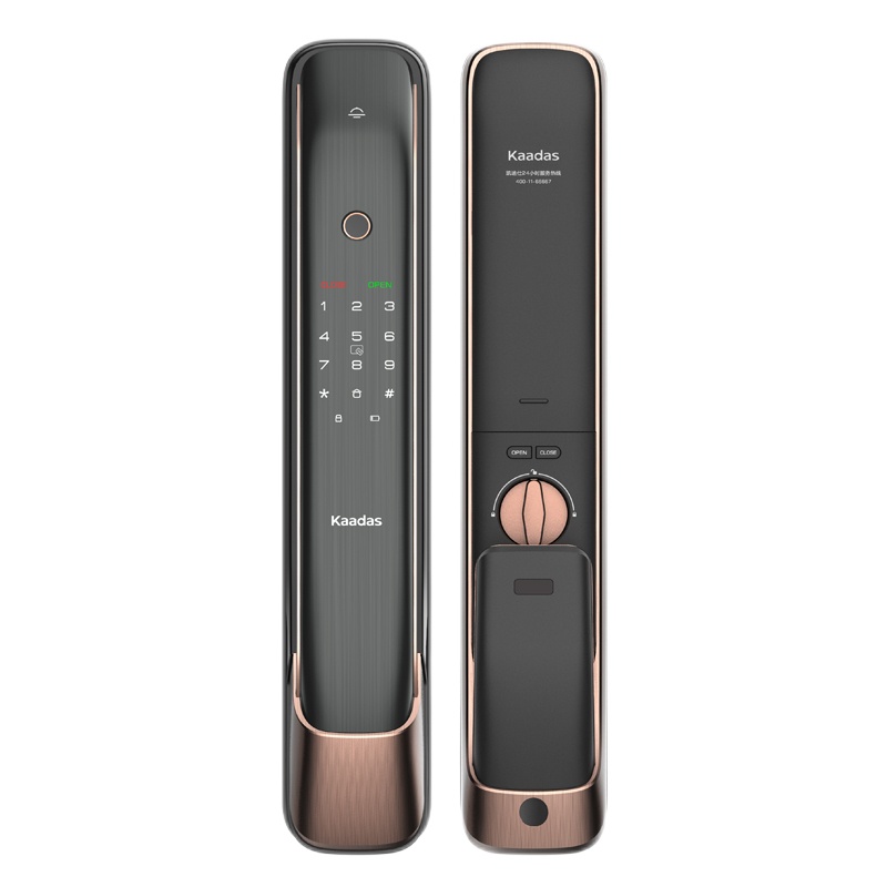 凯迪仕(Kaadas)智能锁K12 Plus红古铜全自动推拉式指纹锁家用防盗门锁磁卡锁电子锁密码锁防猫眼锁WIFI直连