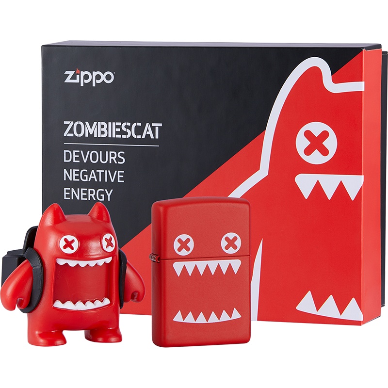 ZIPPO芝宝打火机官方自营Zippo之宝打火机防风煤油打火机合作系列魔鬼猫套装ZCBEC-138