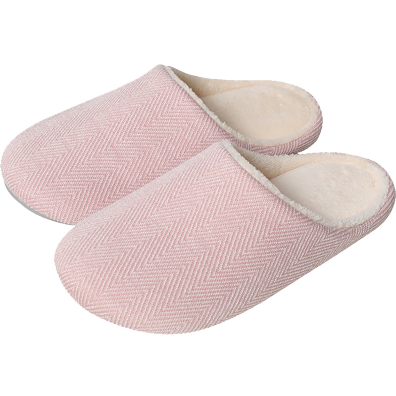 苏宁宜品 秋冬家居室内厚底简约情侣外穿防滑毛毛绒拖鞋-21287