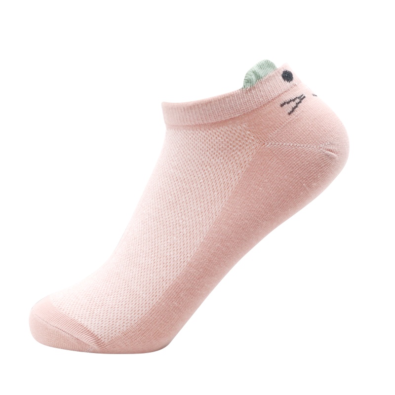 浪莎 女士纯棉短袜 可爱短筒袜 6双