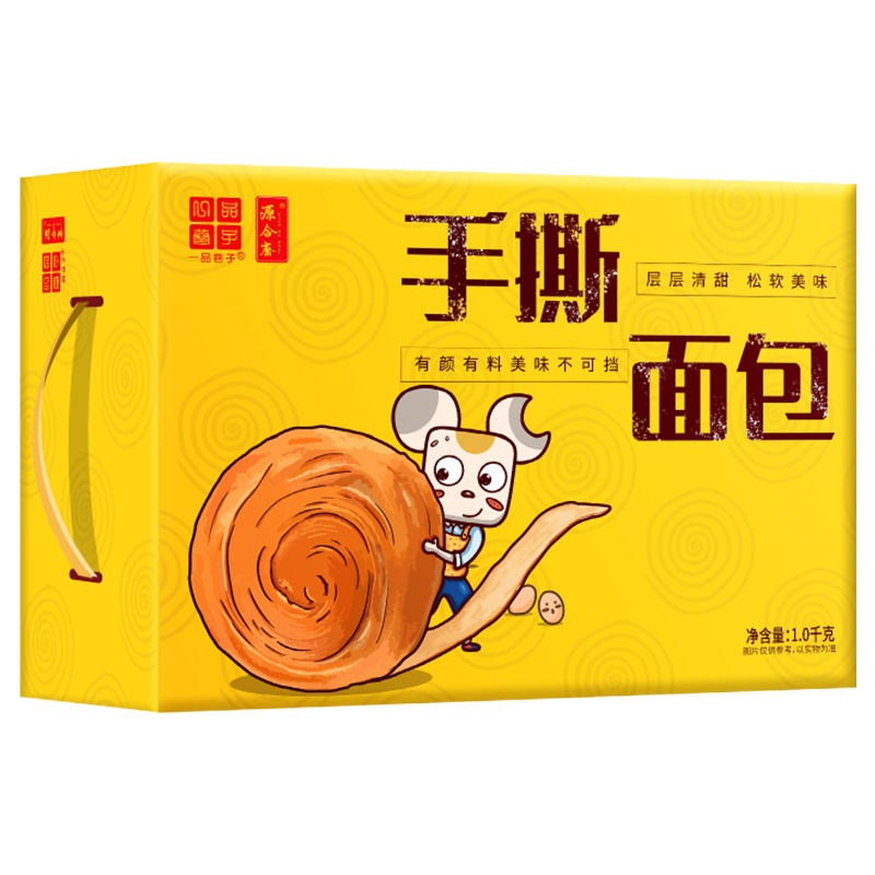 一品巷子手撕面包1000g整箱早餐糕点零食办公室原味面包点心食品