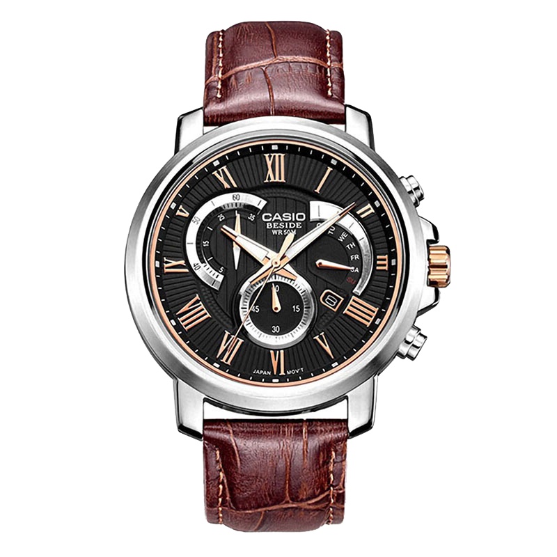 CASIO卡西欧 石英表 男 日韩品牌商务休闲石英男士手表BEM-506GL-1A