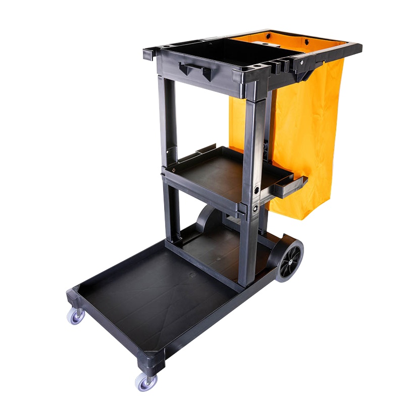 冰禹 BY-3105 多功能清洁手推车 布草车 物业商场酒店宾馆客房保洁车 服务车 黑色不带盖