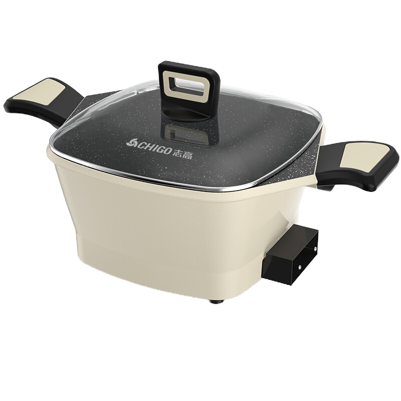 志高(CHIGO)电热锅双层迷你电火锅 蒸煮一体煮面煲汤早餐神器 学生宿舍寝室小功率电煮锅ZG-HG10米白