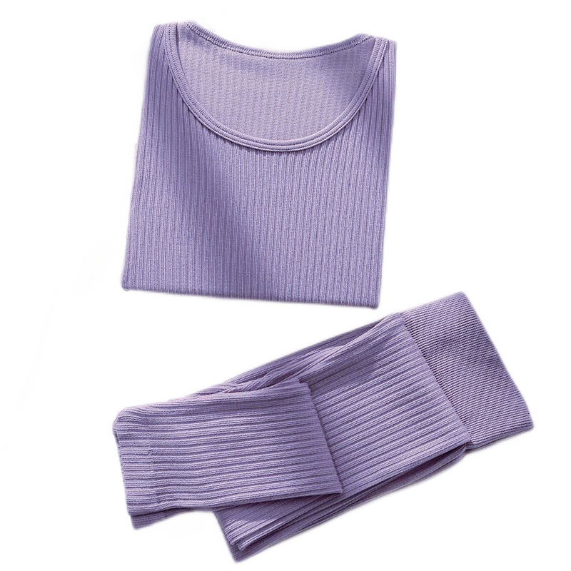 冬新款秋衣秋裤小熊保暖套装棉薄款纯色修身美体内衣打底衣裤女威珺