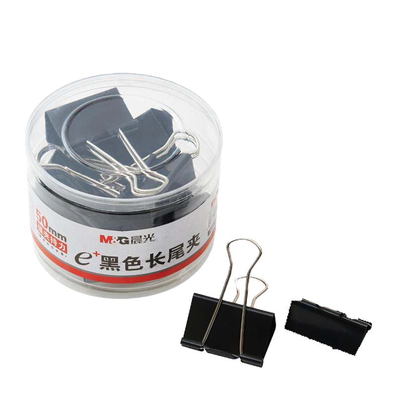 晨光 Eplus黑色筒装长尾夹ABS92732 50mm 单筒装 (起订量不足10筒不发货)