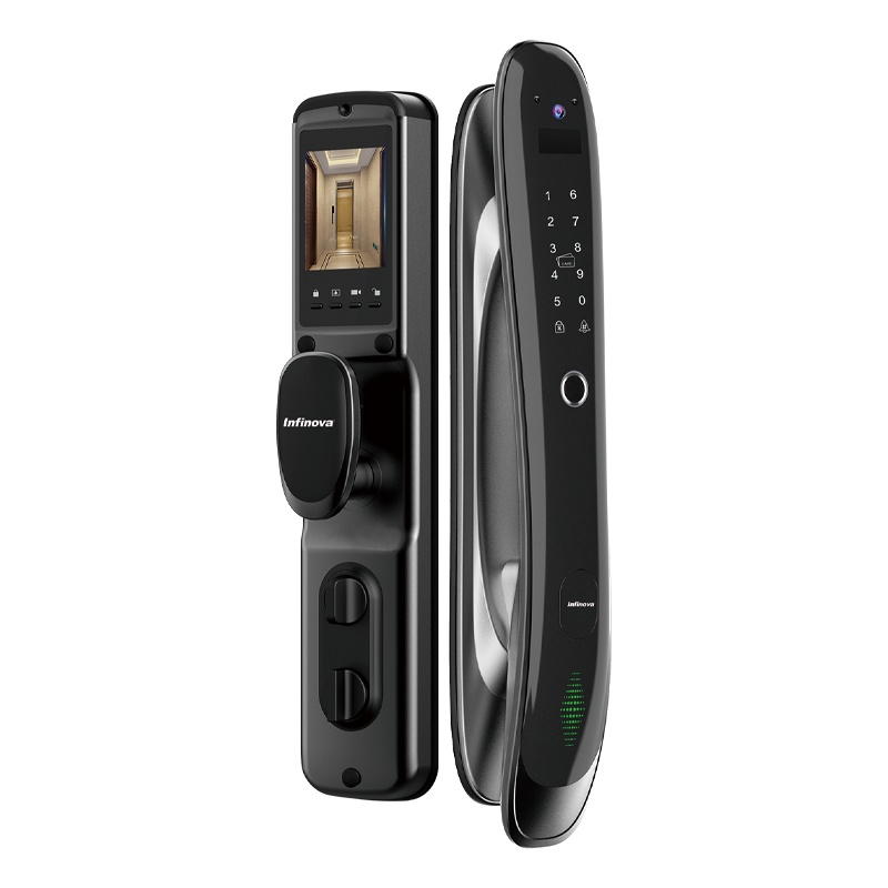 英飞拓lnfinova F9猫眼全自动智能指纹锁 密码锁 家用防盗门锁
