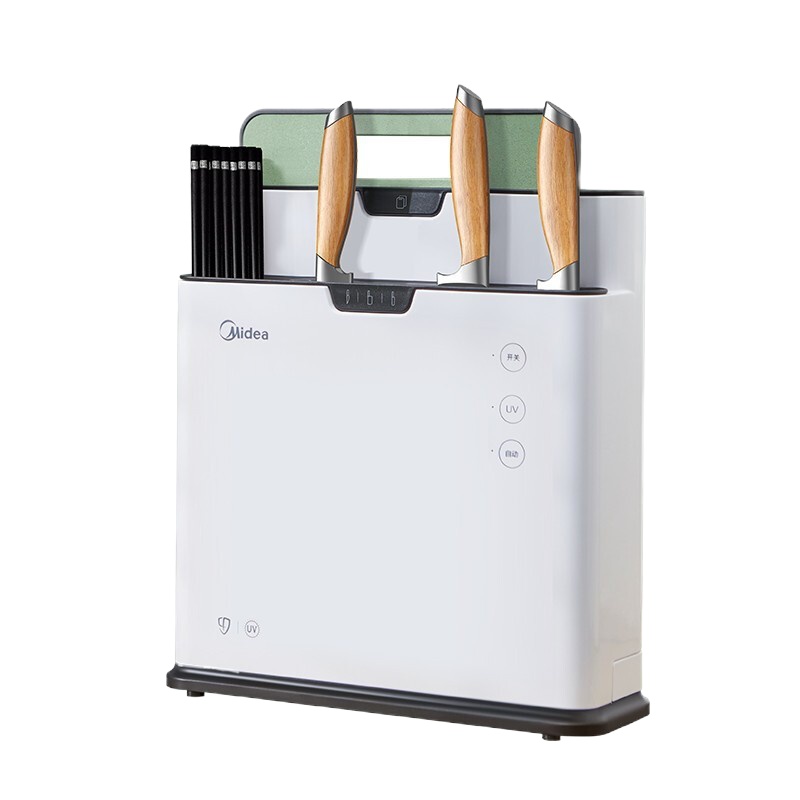 美的砧板刀具筷子消毒机家用小型智能紫外线烘干菜板筷子消毒刀架厨房案板带刀架紫外线分类菜板抑菌XSA2K01官方正品