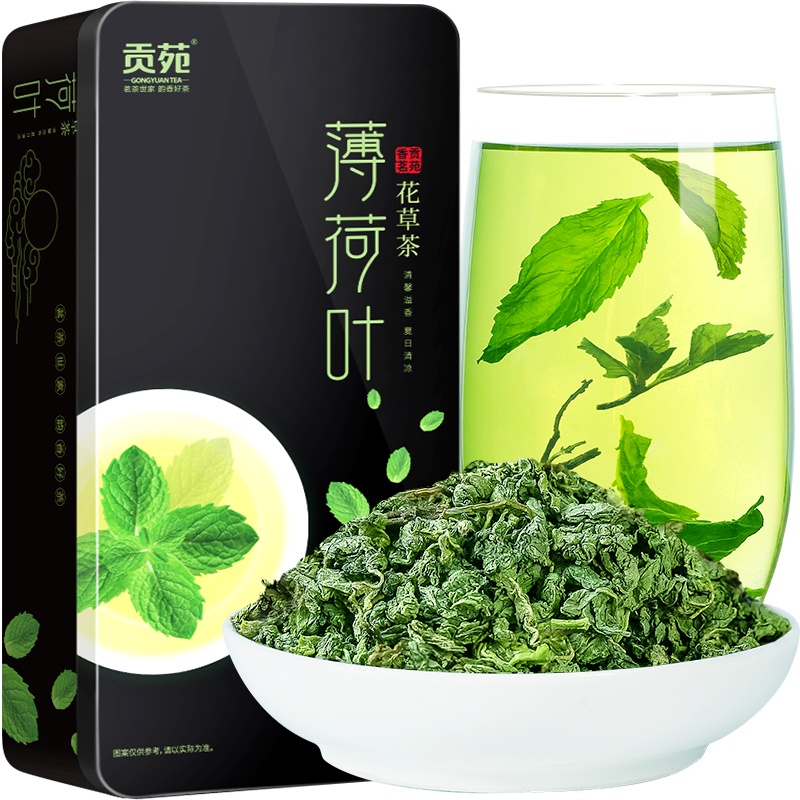 贡苑 茶叶 花草茶 薄荷叶干颗粒 干薄荷叶 薄荷茶310g/罐 夏天清凉花茶 可搭配胎菊花玫瑰柠檬片泡水饮用