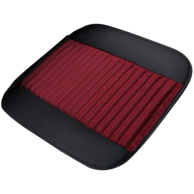 布雷什(BOLISH)四季通用汽车坐垫夏季凉垫防滑免绑养生座垫座椅沙发垫单座无靠背汽车座垫小方垫单片黑红色