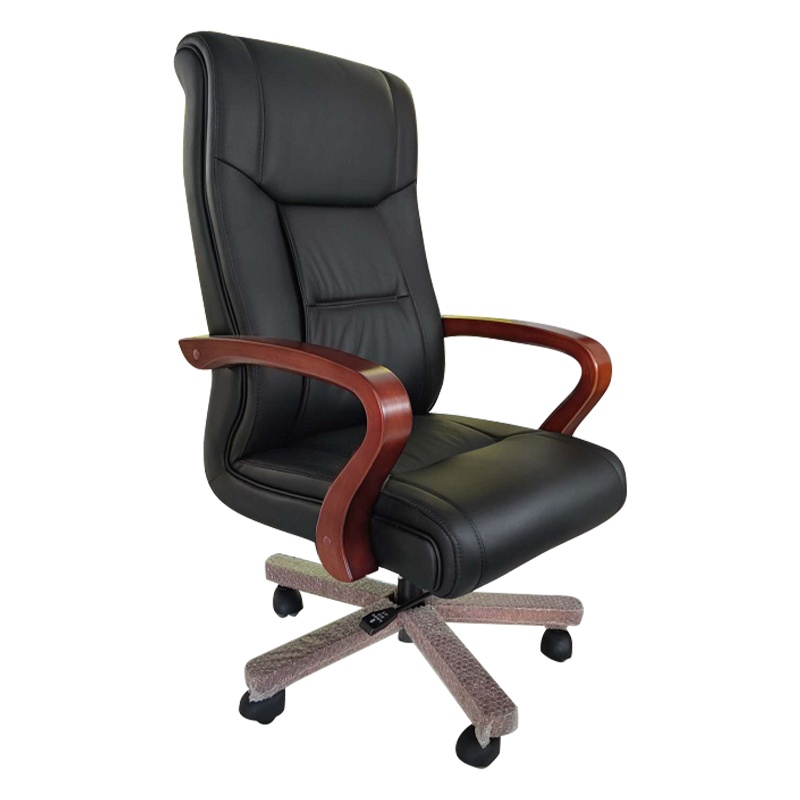 HiBoss办公椅 皮艺老板椅升降转椅 电脑椅 大班椅 实木脚椅子