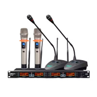 狮乐(SHILE) 无线话筒一拖四 无线话筒一拖四会议鹅颈头戴耳麦领夹培训麦克风套装SH10U段