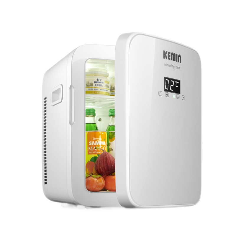 科敏K22迷你小冰箱车载小型家用单门式微型学生宿舍冰箱单人用制冷藏化妆品面膜母乳 K22单核机械版-车家两用[月光白]