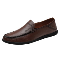 洛克华菲夏季豆豆鞋男真皮男鞋懒人鞋一脚蹬夏季透气鞋子男男士休闲皮鞋男