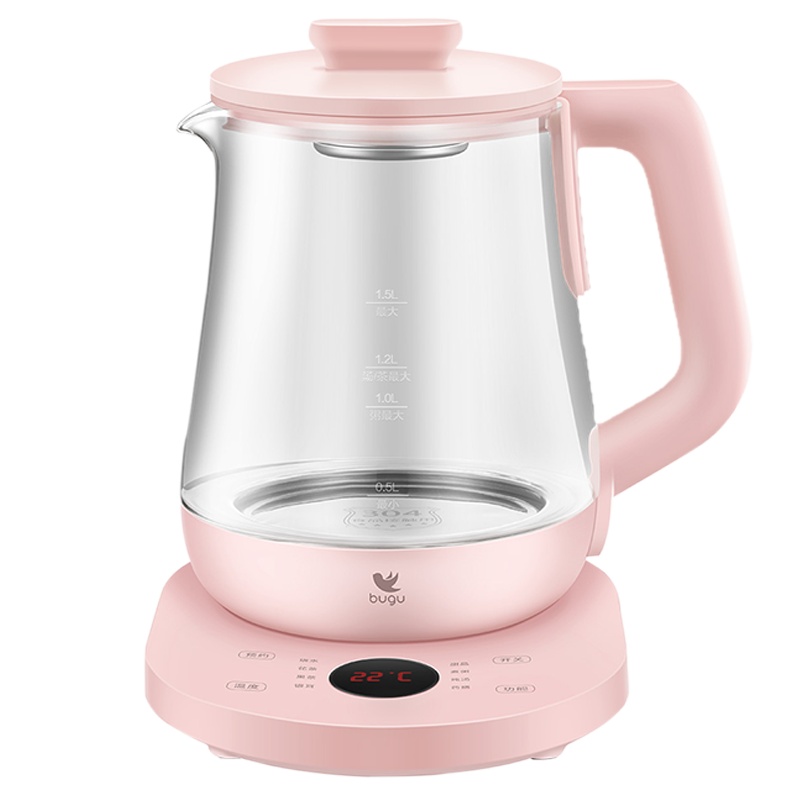 布谷(BUGU)养生壶电水壶烧水壶煮茶壶花茶壶办公室家用多功能玻璃煮茶壶1.5L双预约触控界面BG-KP31