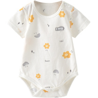 童泰(TONGTAI)2021年夏季1-18月新生儿男女宝宝衣服纯棉短袖肩开包屁衣连体衣儿童家居服连体衣
