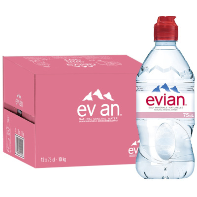 [易烊千玺全球代言]依云(evian)水塑料瓶750mlx12 运动版 矿泉水