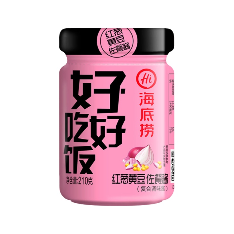 海底捞 红葱黄豆佐餐酱 210g 瓶装 调味品调味酱 红葱黄豆酱下饭佐餐拌饭拌面酱 红葱+黄豆 营养健康