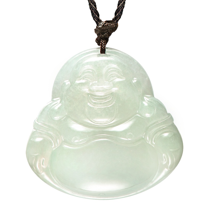周大福弥勒佛福态平安佛公翡翠玉坠K62120