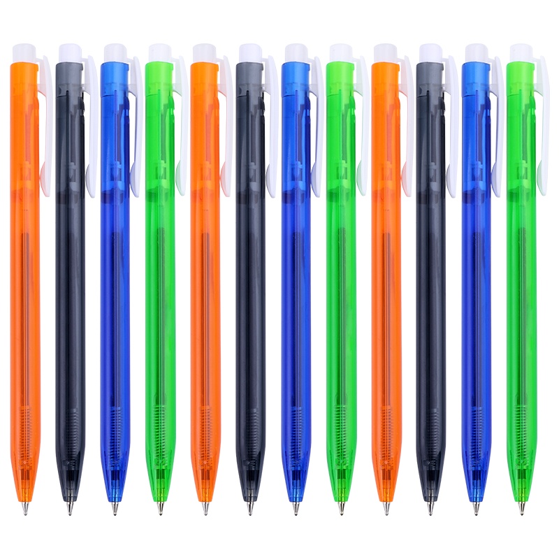 宝克(BAOKE) B60 0.7mm尚品中油笔按动圆珠笔原子笔多色笔杆 黑蓝二色可选 12支/盒