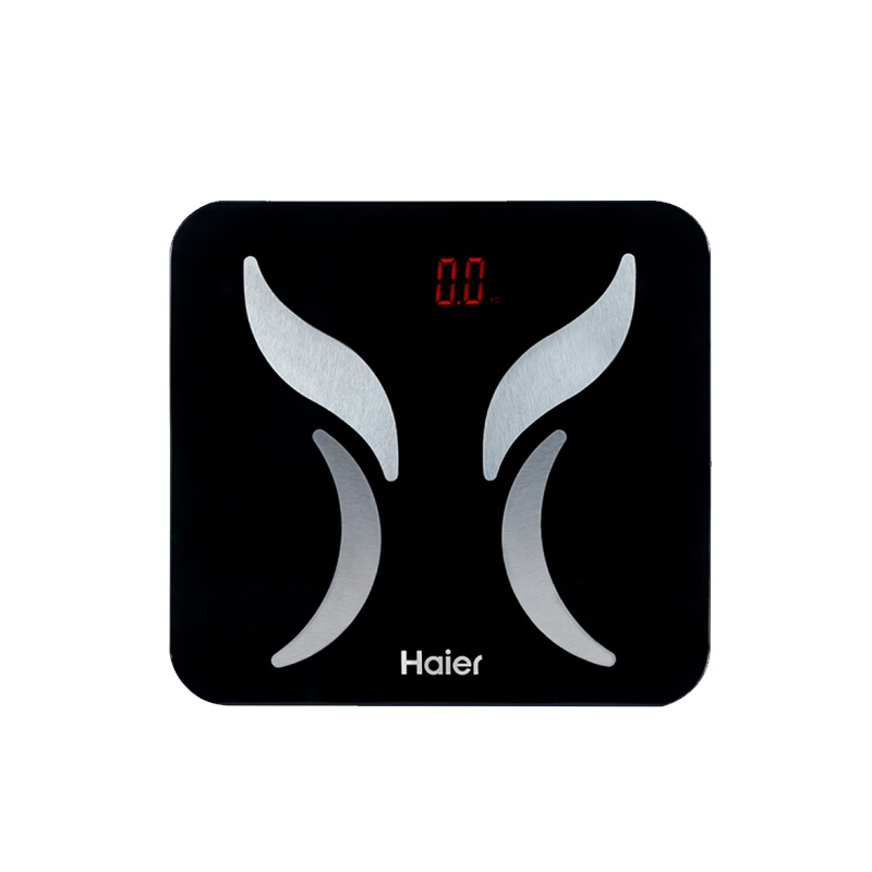 海尔(Haier)智能体脂称Q1 4电极测体脂 蓝牙连接 智能称重提醒 5mm钢化玻璃 家用体重秤电子秤成人脂肪秤