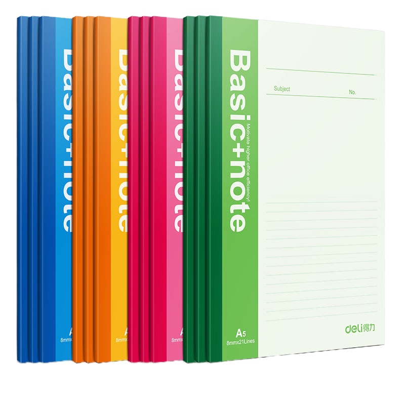 得力(deli)A5/50张无线装订软抄本办公记事本 文具工作笔记本子 7652 12本