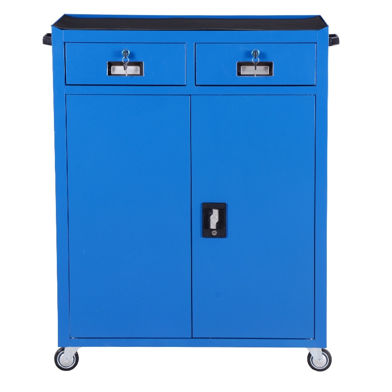 万尊 工具柜车间二斗双开门式五金柜铁皮储物柜多功能器材矮柜