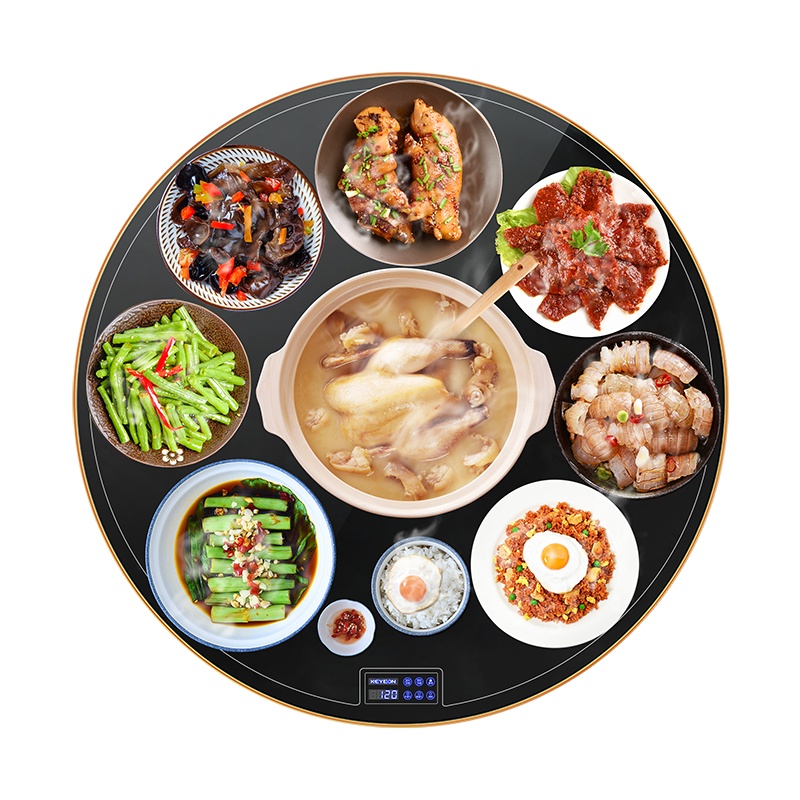 Keyeon/凯易欧圆形饭菜保温板KZ-80旋转款家用暖菜板热菜板保温板垫加热餐桌热菜神器旋转圆形80cm手动旋转