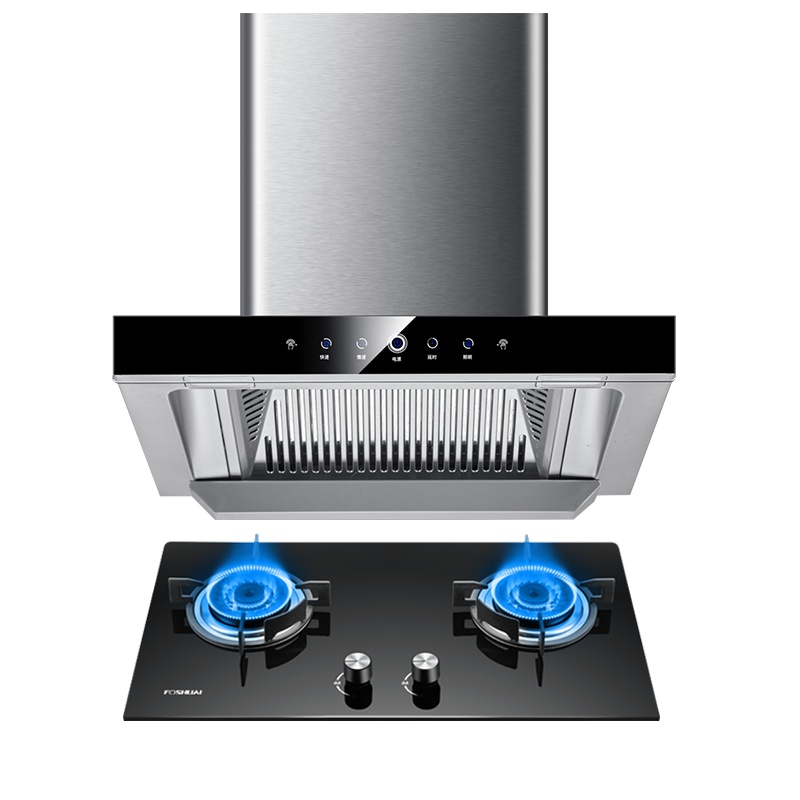 方帅(FOSHUAI)700MM小尺寸欧式抽油烟机灶具套装 家用烟机灶具套餐厨房顶吸式小户型厨房电器 自动清洗
