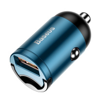 倍思 慧小星迷你车充 QC快充 单USB口 30W 蝴蝶蓝 VCHX-A03