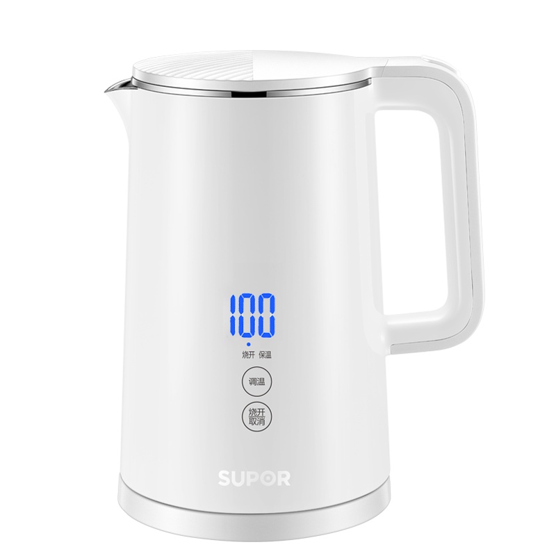 苏泊尔(SUPOR)电水壶1.5L大容量多段温控实时温显自动断电便携式触控调温双层保温防烫烧水壶15j68a