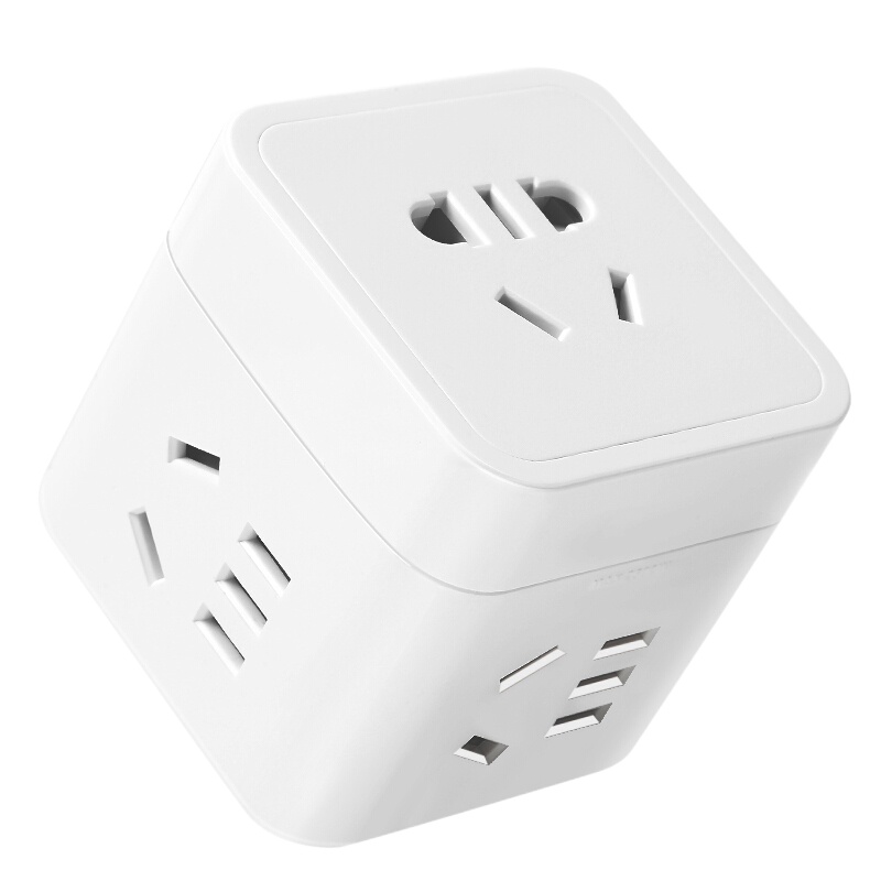 良工(lengon)一转五插座转换器魔方电源插座插排插线板 多功能立式无线排插拖线板 XD-Q605