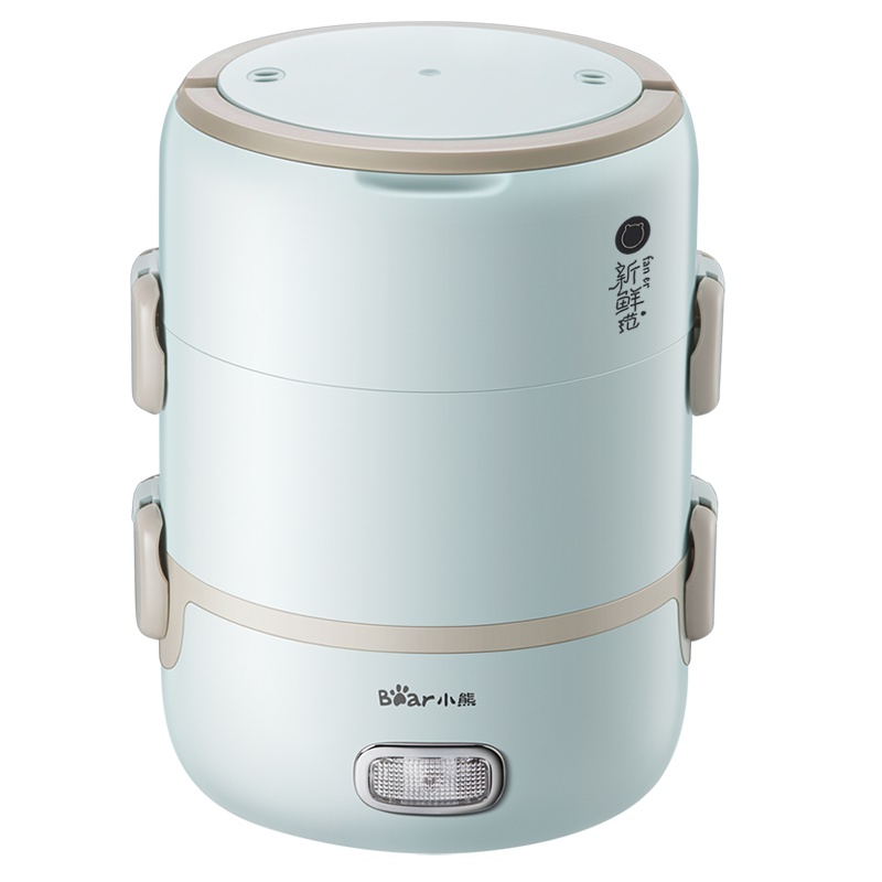 小熊(Bear)电热饭盒 DFH-2123 蓝色 2升饭盒大容量三层 立体循环蒸汽加热保鲜电饭盒移动电饭煲