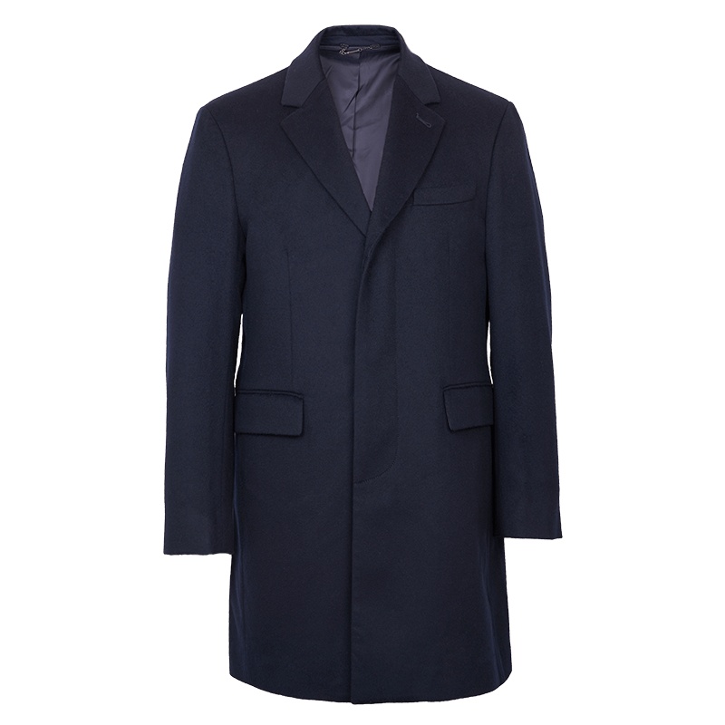 鄂尔多斯ERDOS 早秋男装羊毛羊绒翻领中长款商务男士大衣外套