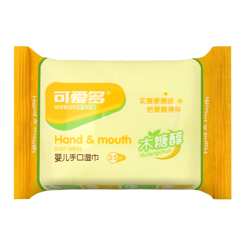 可爱多婴幼儿新生儿宝宝手口专用柔湿巾湿纸巾25抽*6包小包便携装外出必备