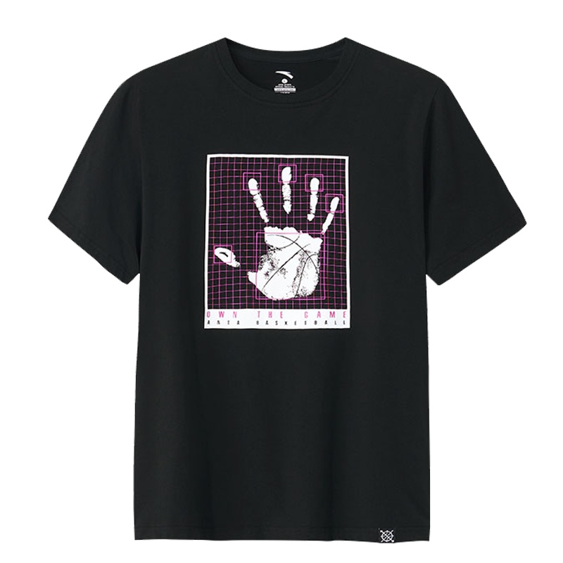 安踏短袖T恤男 2019夏季新款男子圆领时尚针织衫宽松透气官方店