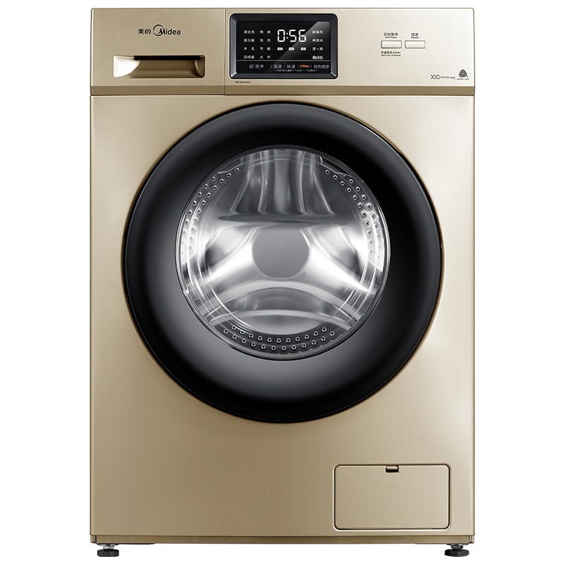 美的(Midea)10公斤全自动变频滚筒洗脱一体洗衣机 BLDC变频 巴氏除菌洗 家用金色MG100V31DG5