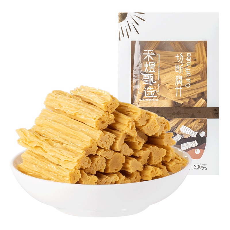 禾煜 甄选切断腐竹300g （手工制作黄豆制品 火锅凉拌 豆皮腐皮 干豆腐皮 油豆皮）