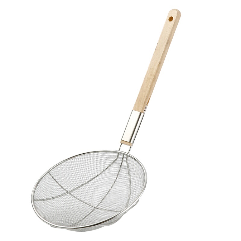 惠品企购捞面勺煮面勺不锈钢大漏勺过滤网粉厘网漏饺子漏勺28CM