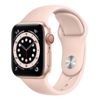 Apple Watch Series 6 40毫米 蜂窝版 金色铝金属表壳 粉砂色运动表带 智能手表