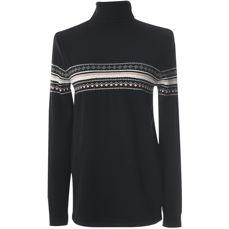 欧昵雪冬装时尚高领波普风针织衫上衣女显瘦保暖打底毛衣