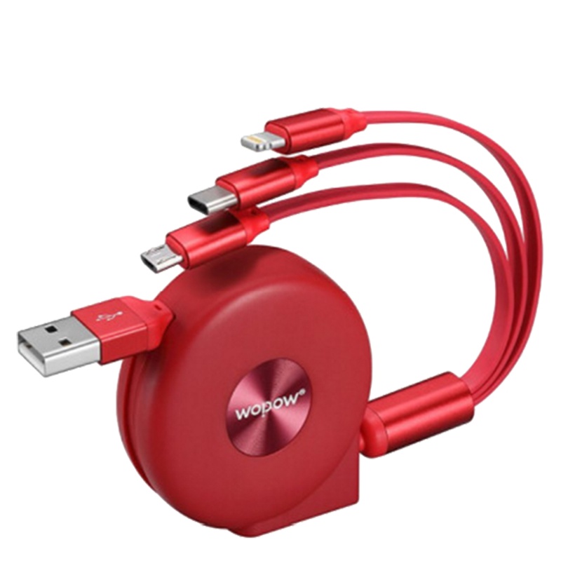 沃品一拖三伸缩充电线LC007